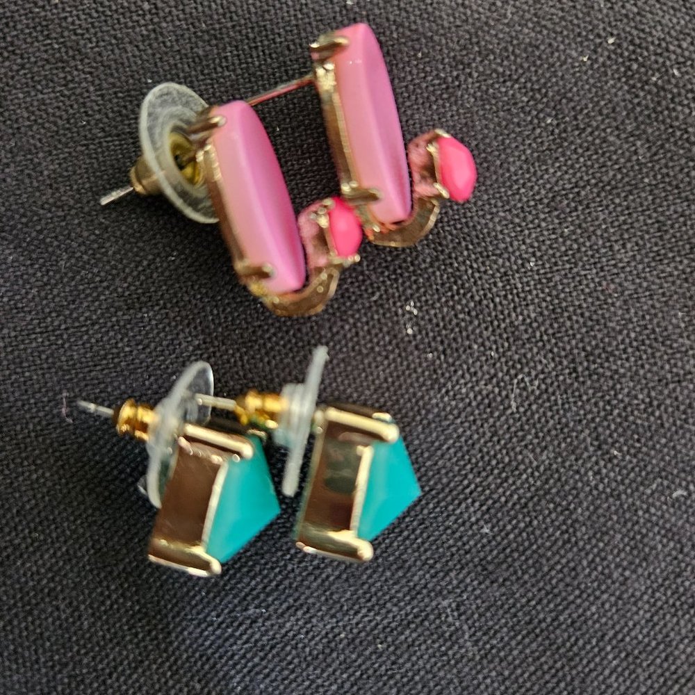 Earrings- Set of 2 Turquoise and Fusha